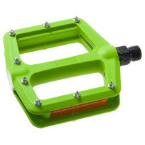 Pedal CAVO 9/16" Flat/BMX, polyamid limegrön, utbytbara stift