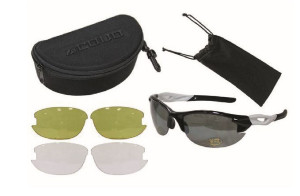 Glasögon CAVO Pro, 3st olika linser, uv-400, svart/vit